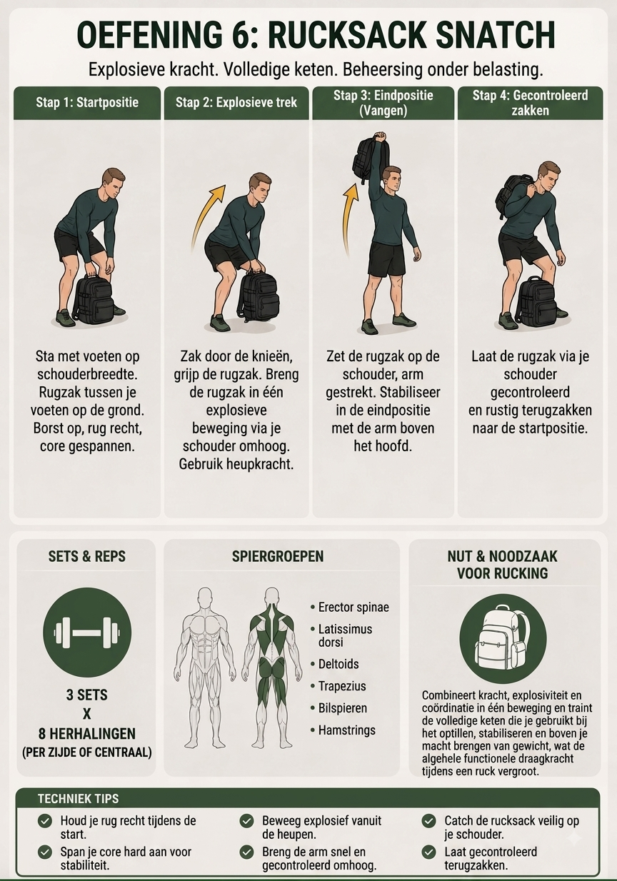Infografic Rucksack Snatch, stap voor stap uitleg